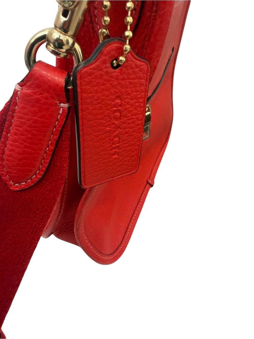 Coach CA290 Dempsey File Bag Leather Crossbody in Miami Red - Picture 8 of 10